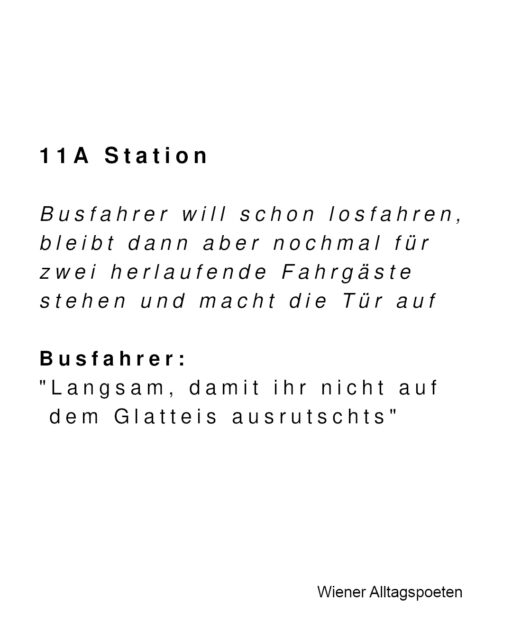 Eis und Schnee erwärmen das Herz der Wiener Busfahrer #wieneralltagspoeten