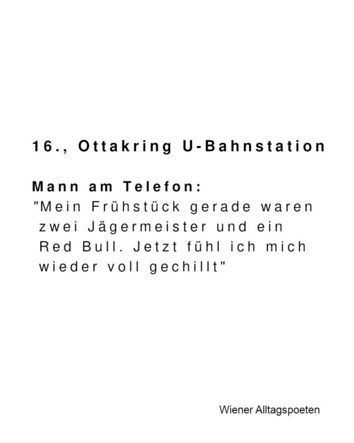 Ottakringer Frühstück #wieneralltagspoeten Gehört von @lilianelouise