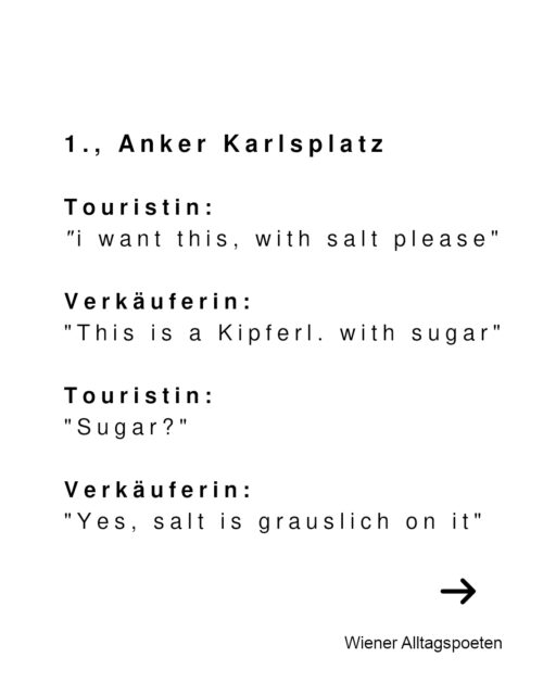 Heute zum Umblättern: Touristin versus Wiener Backwaren #wieneralltagspoeten Gehört von @niciwieeingemaeldevonmonet