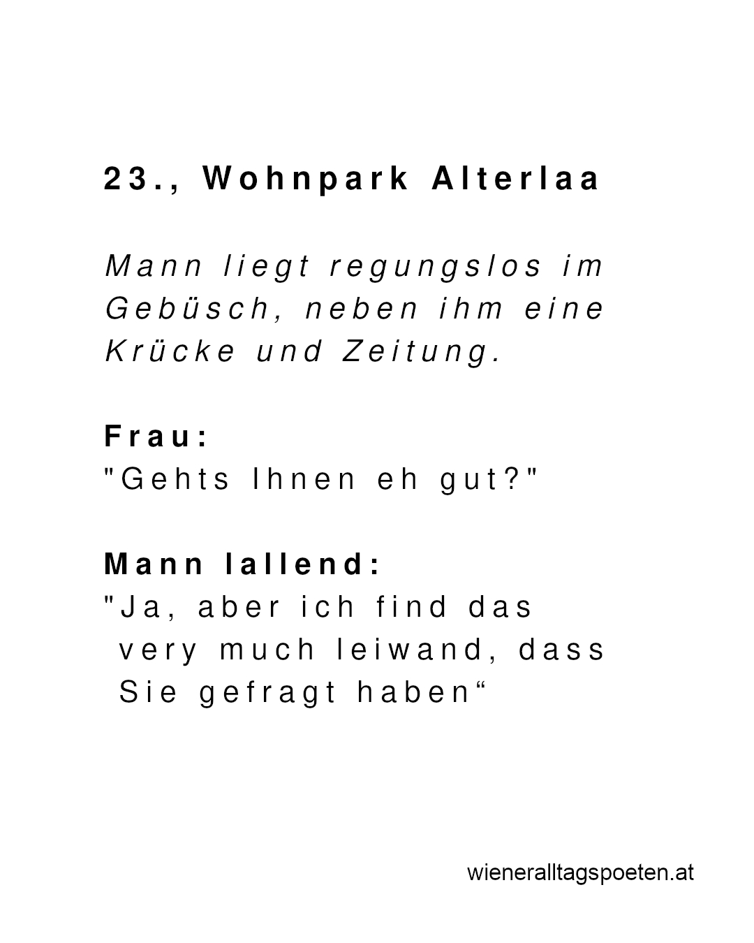 Wien kann schon very much leiwand sein #wieneralltagspoeten Anonyme Einsendung