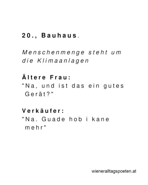 Glücklicherweise gibts jetzt ein paar Tage Hitzepause zum Nachbestellen #wieneralltagspoeten Gehört von @de.julis