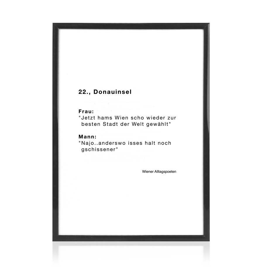 Print A4 "22., Donauinsel" (mit Rahmen)