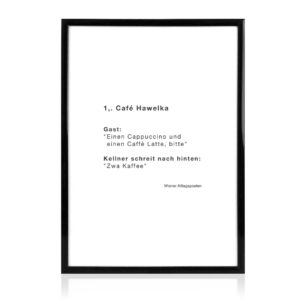 Print A4_1., Caf&eacute; Hawelka Zwa Kaffee (Variante mit und ohne Rahmen)