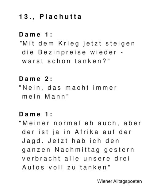 Ich wünsche mir heute eine Schweigeminute für die vom Krieg besonders hart getroffenen Opfer aus Wien Hietzing #wieneralltagspoeten Gehört von @dominik.m.leitner