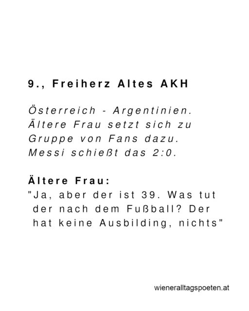 Akute Verarmungsgefahr für pensionierte Fußballstars #wieneralltagspoeten