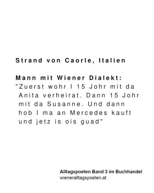 Liebe Leute, der dritte Band der "Wiener Alltagspoeten" ist als Buch erschienen, mit 150 Zitaten wie diesem und Kurzgeschichten von mir. Jetzt erhältlich im Buchhandel oder auf www.wieneralltagspoeten.at #wieneralltagspoeten