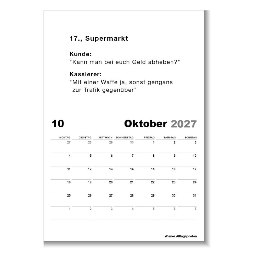 Kalender "Wiener Alltagspoeten 2027"